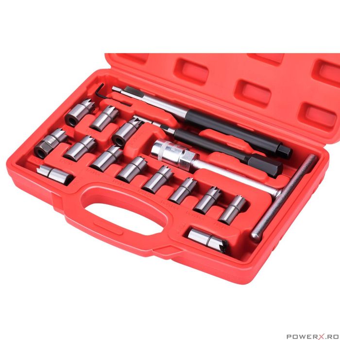 Trusa freze pentru curatarea injectoarelor, 17 piese, Kraft