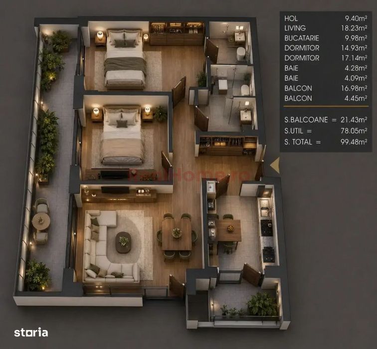 3 Camere | premium | 4 lifturi | 9 min Metrou | finalizat