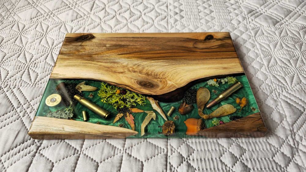 Дъски за мезета от дърво и епоксидна смола