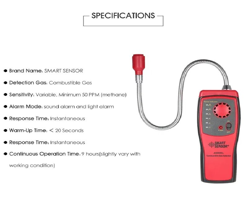 Detector portabil gaze combustibile