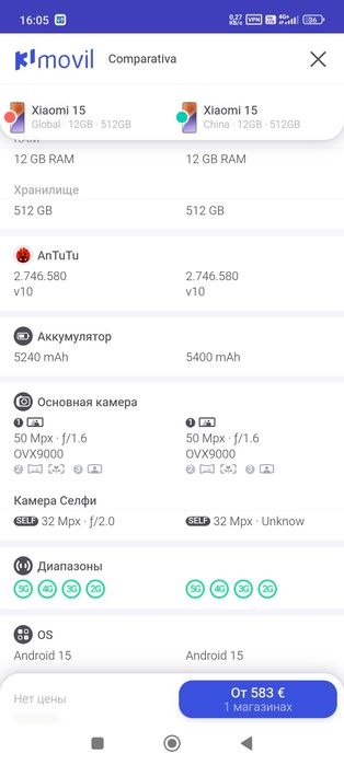 Xiaomi 15 16/512 Сизга Анча хизмат килади