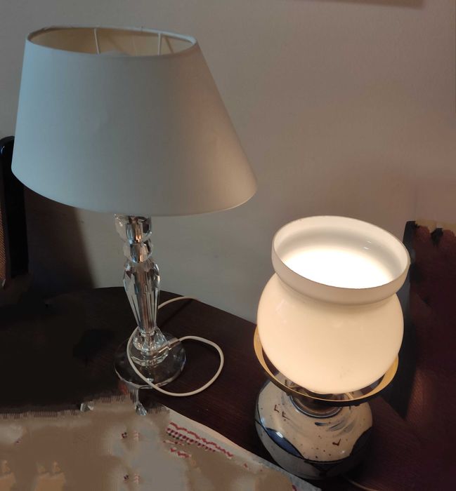 2за60€ Немски нощни настолни лампи кристал/текстил и керамична/стъкло
