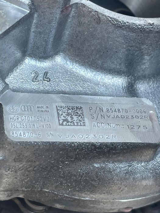 Turbina Audi A6 C8, 4A2 2018 - > 2.0 40 Tdi Mild Hybrid Dfba 05L253019L