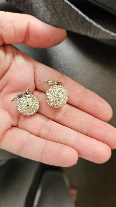 сребърни обеци с кристали Swarovski