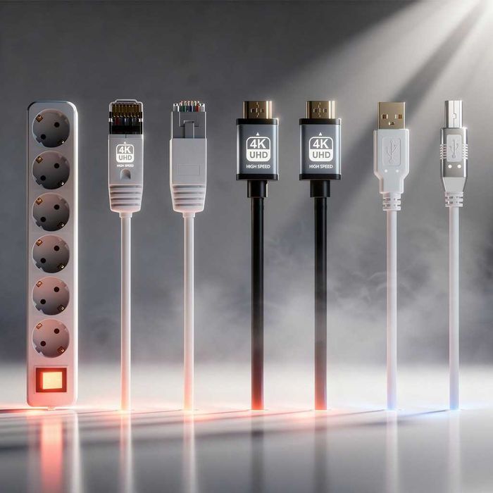 Кабель HDMI, UTP RJ45 для интернета телевизора принтера сетевой фильтр