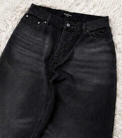Blugi Balenciaga Negri Wide Leg