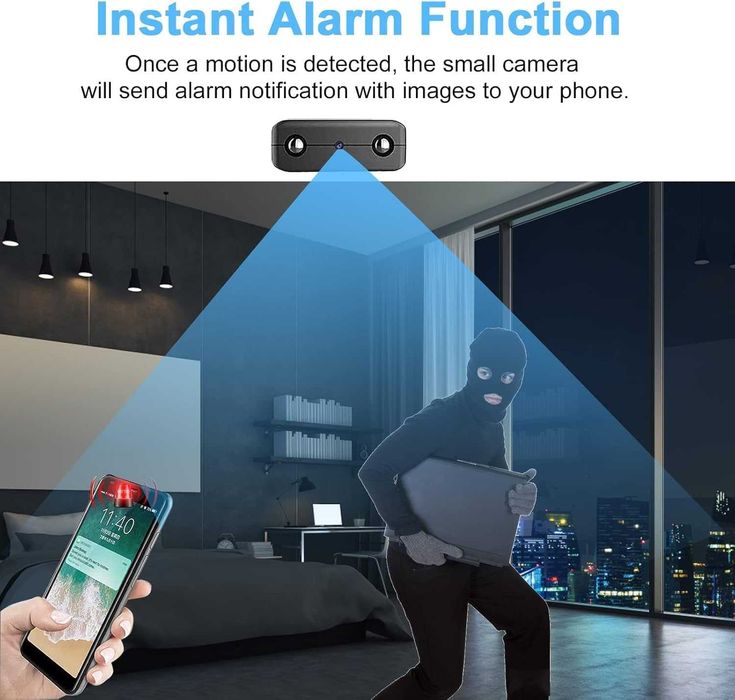 WiFi мини камера 1080P HD, малка камера за наблюдение на живо