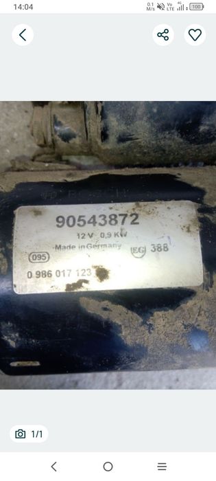 Electromotor Opel Astra G 1,6 16V