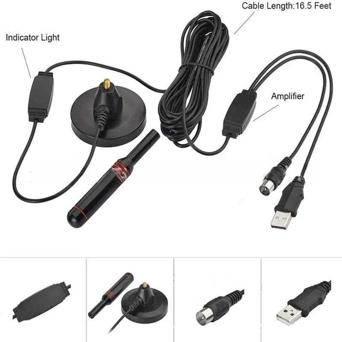 Вътрешна антена с усилвател за цифрова ефирна телевизионна DVB-T HDTV