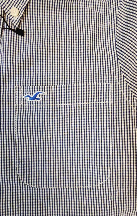 Cămașă Hollister California – Mărimea M – Model Gingham Albastru/Alb