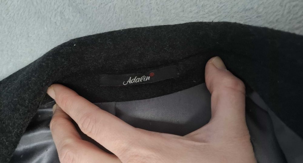 Palton barbatesc negru, de lana, marimea 54, Adalin