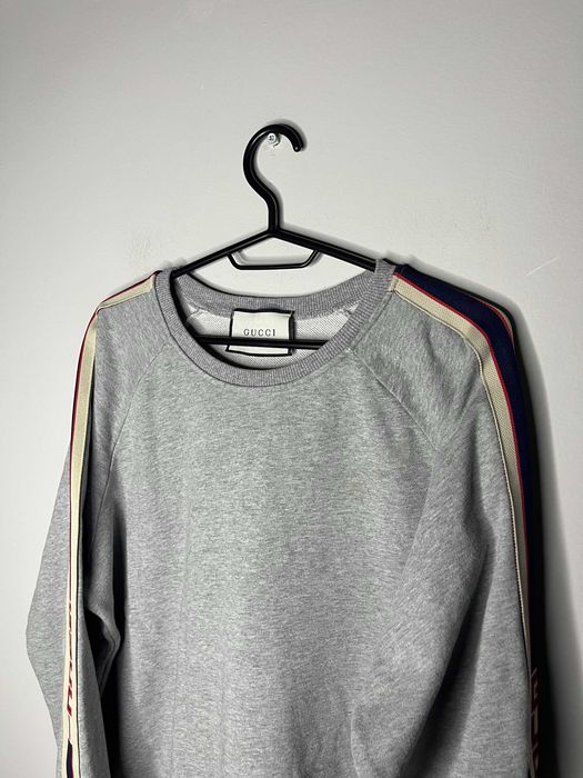 Gucci Stripes Logo 2010s Web-Detail Crewneck Sweatshirt Мъжка Блуза