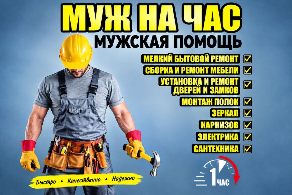 Мастер на все руки, домашних дел мастер, муж на час