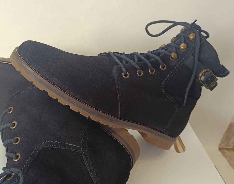 Ghete lace up 39.5 40 suede Tommy Hilfiger piele naturala moale