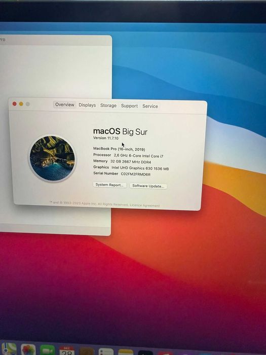 MacBook Pro A2141 16.1" I7 6core/ 32GB RAM / 512 SSD, garantie