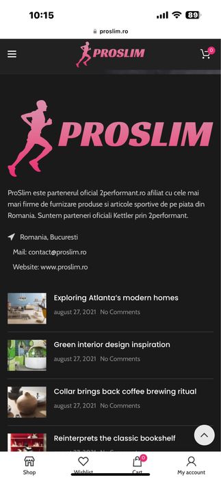 Vand site proslim.ro platforma wordpress responsive seo