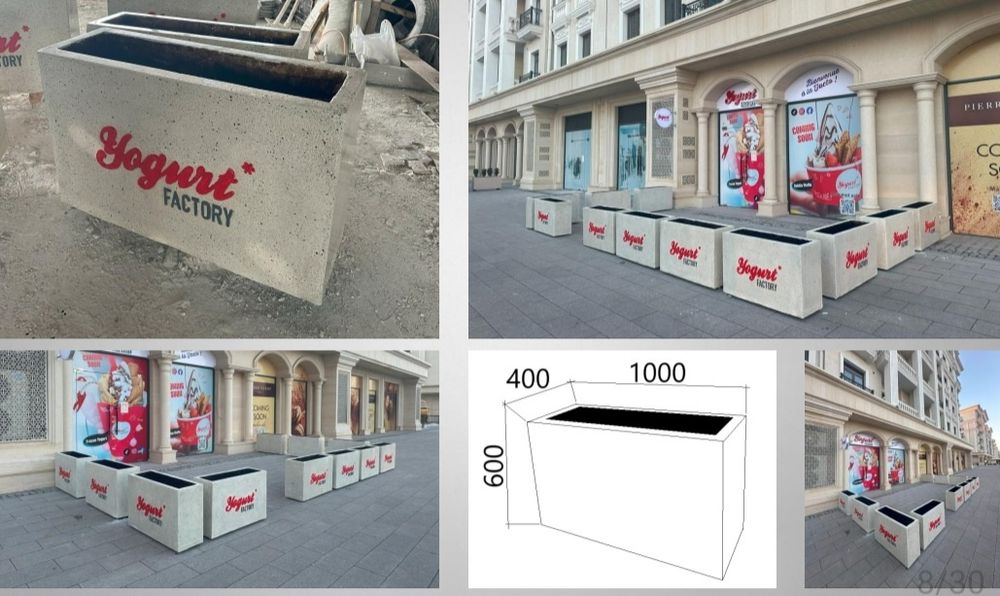 "Гул тувак Beton tuvak – zamonaviy va mustahkam guldon (Restaran/ofis/