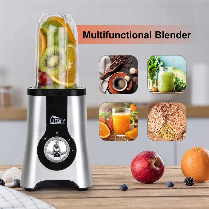 Блендер с кана, Uten Smoothie Blender 1.25L, 5в1 многофункционален