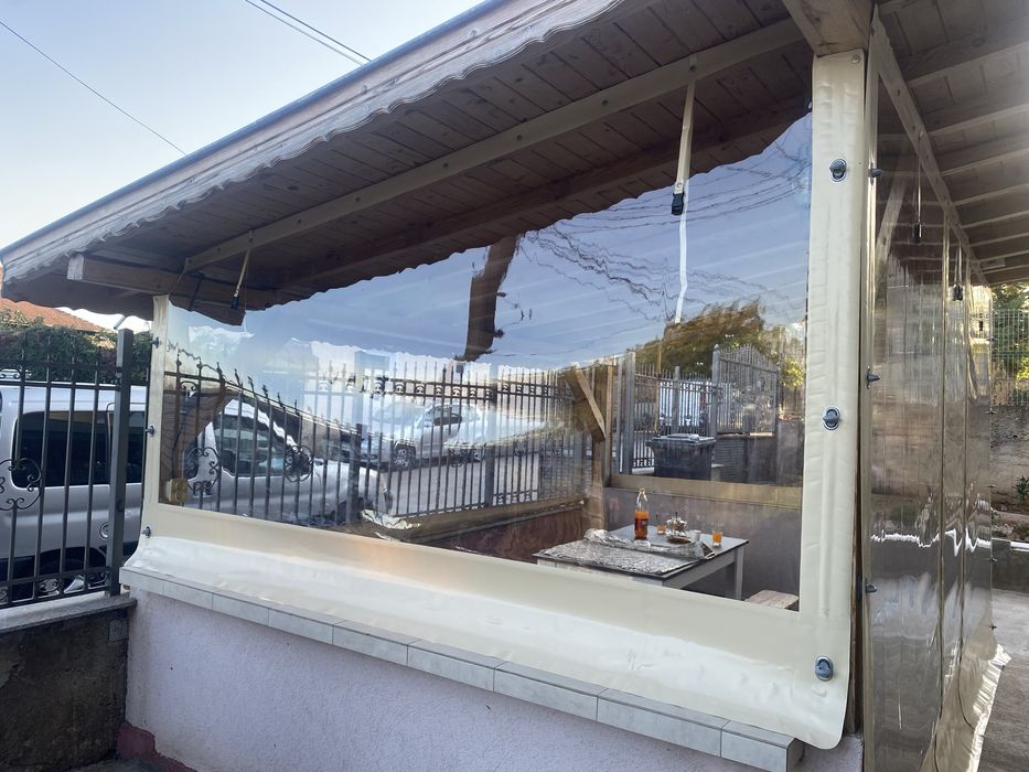 Ветроупорни завеси сенници PVC кристал винил брезент найлони тенти