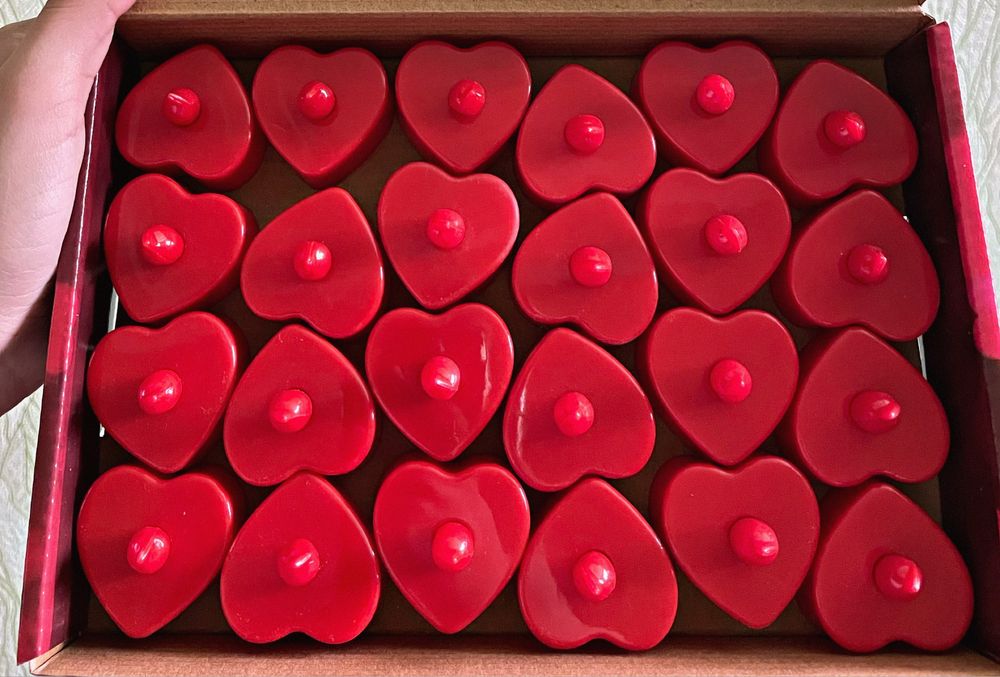 Led (электронные) свечки в форме сердечек