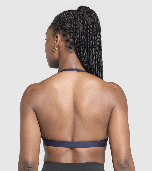 Bustiera Gymshark Minimal Halterneck Heavy Blue marimie XS/S/M