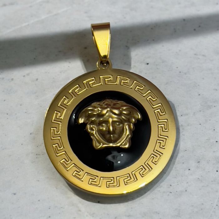 Verssace Meduza мъжки гердан броеница черен оникс за здраве пари 18к