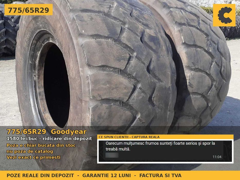 Anvelope Cauciucuri 775/65R29 775 65 R29 7756529 775 65R29 Goodyear Buldo Incarcator Utilaje Radial SH Second Hand GARANTIE Garantie 1 An Factura