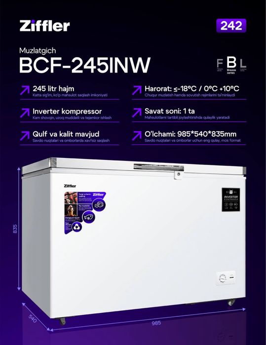 ZIFFLER xolodilnik, morozilnik