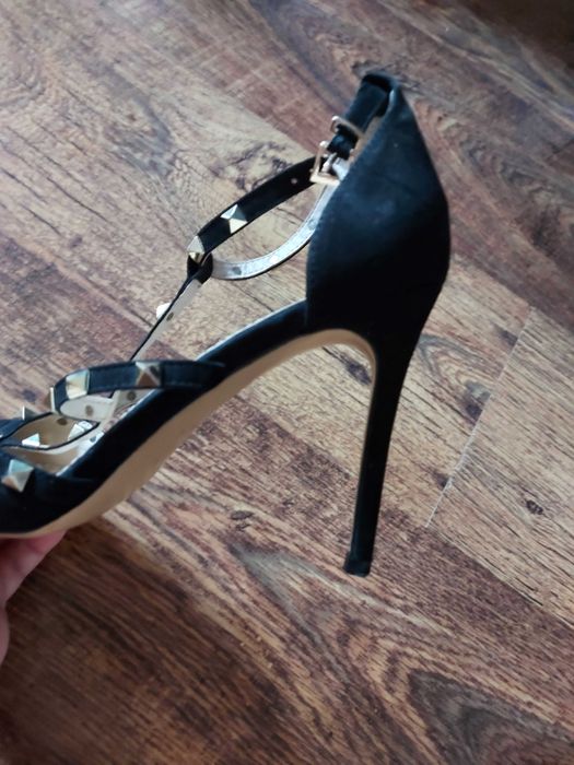 Pantofi cu toc din piele întoarsă, mărimea 41