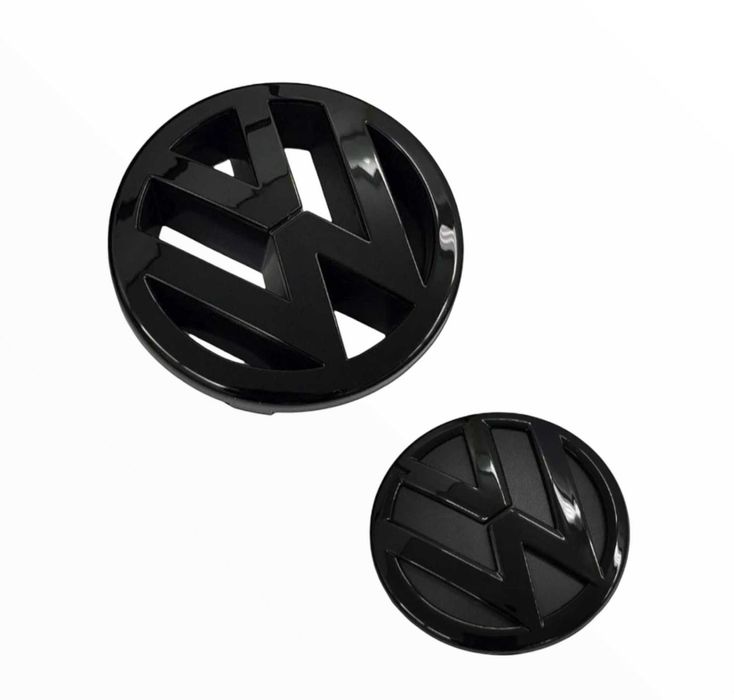 Embleme Fata Spate Cu Prinderi Originale VW Golf 5/6/7, Negru Lucios