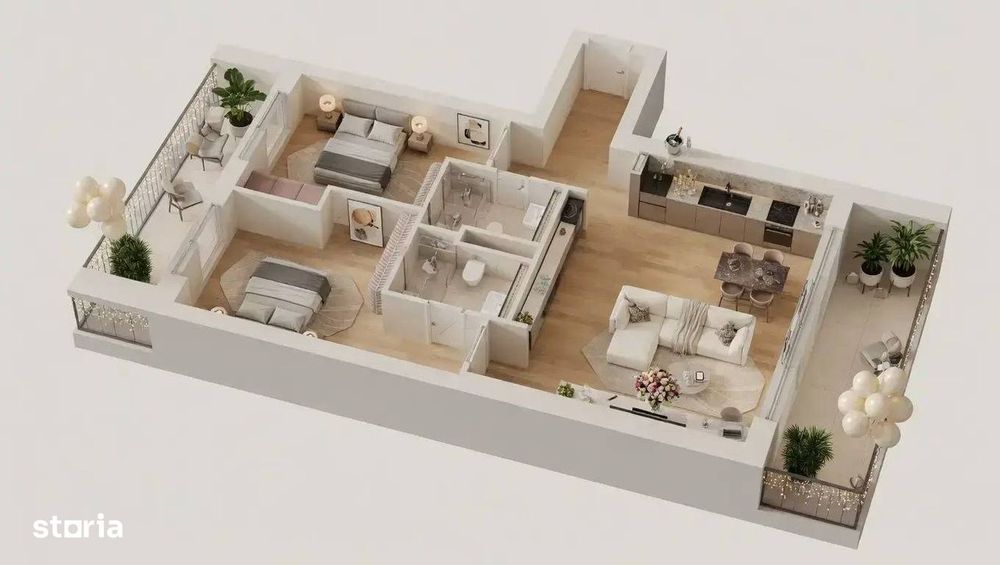 3H: Apartament 3 camere cu 2 balcoane, KronenPark Pipera Voluntari — fotografia 1