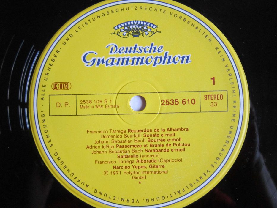 cadou rar vinil Narciso Yepes-Nopți în grădinile spaniole Germany 1978