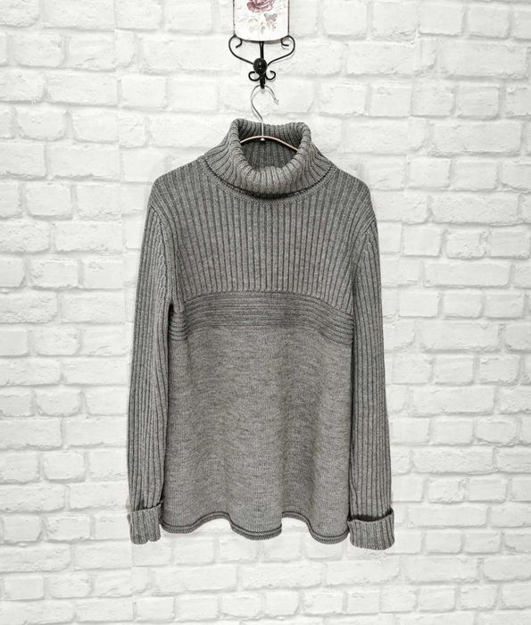 ESCADA 100% Мериносова вълна дамски пуловер с висока яка размер XL