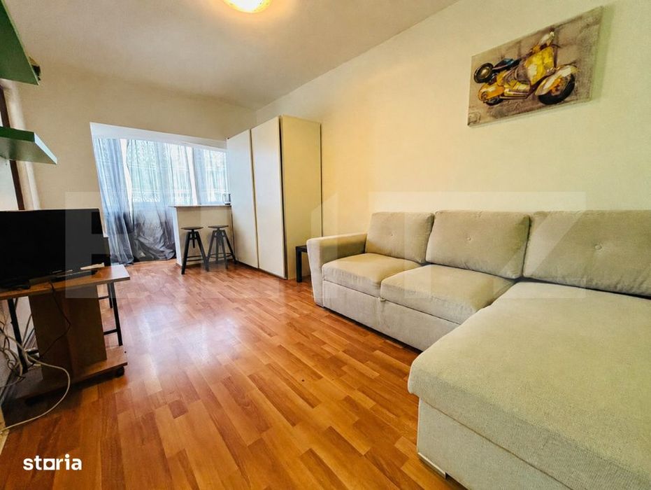 Garsoniera mobilata cu centrala proprie, zona Noua