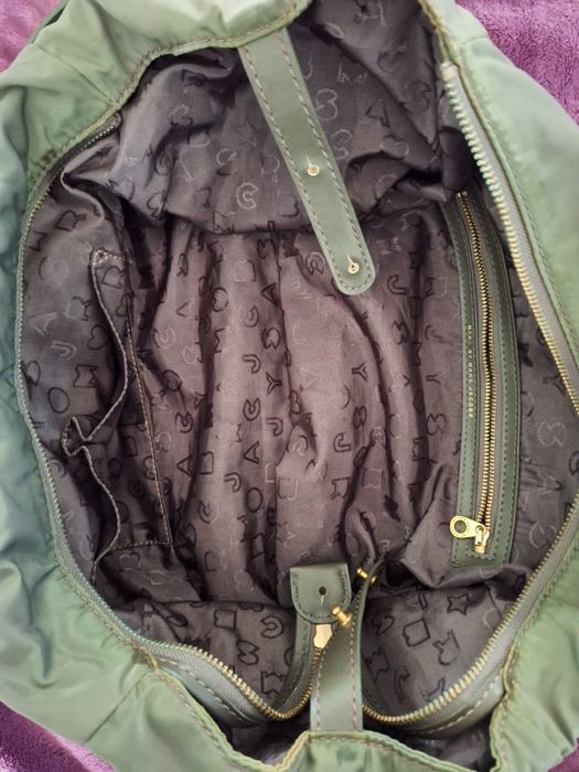 Marc by Marc Jacobs оригинална зелена чанта от плат и кожа
