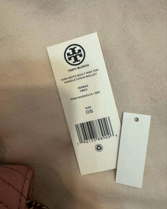 Tory Burch pink magnolia quilted handle bag