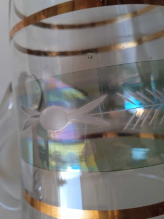 Кана за напитки антик гравиране позлата