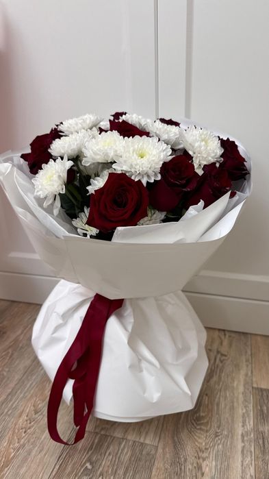 Цветы,роза и хризантема