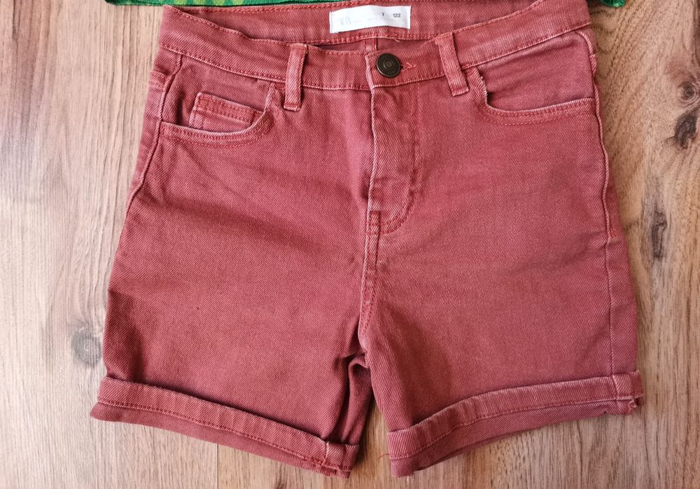 Лот от дънкови къси панталони Zara 7 год 122 и нова тениска X box