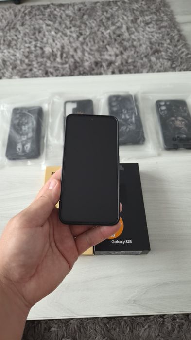 Samsung S23 5G  Phantom Black 256G  cutie, huse, folii!