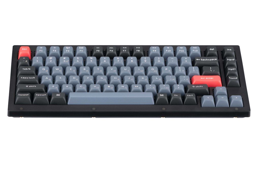 }Keychron V1 ANSI 75% 84 Key Frosted Black Full Assembled Knob Switch
