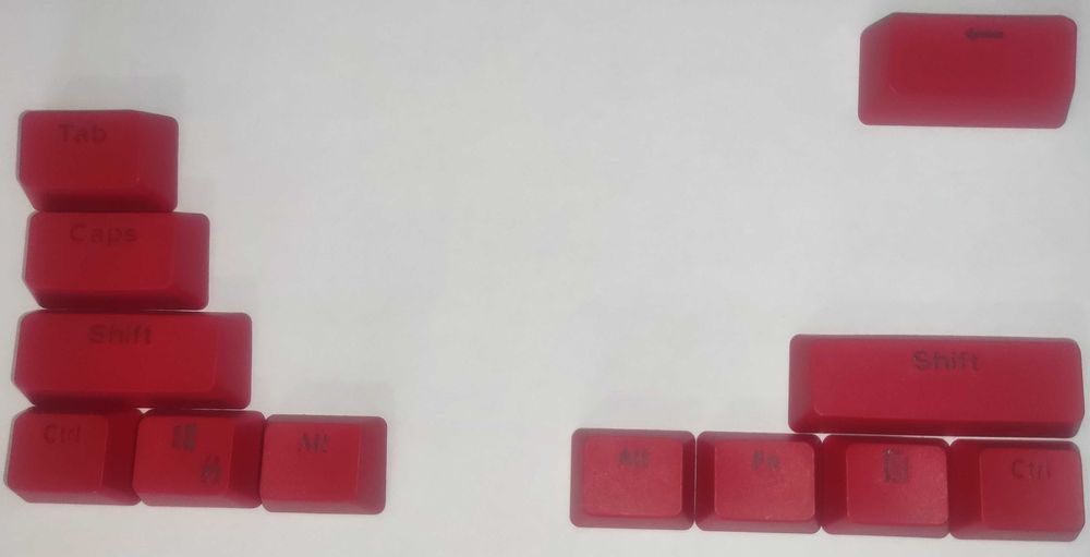 Set Keycaps Taste roz-alb double shot PBT si set incomplet