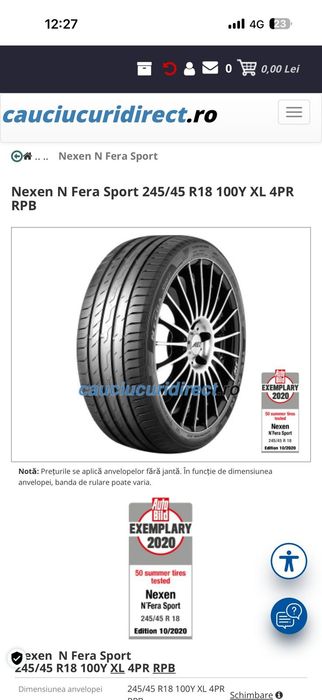 Cauciucuri Nexen N Fera Sport 245/45 R18