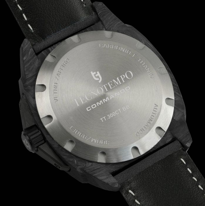 Ceas Tecnotempo - "Commando" - Forged Carbon & Titanium - Automatic - TT.300CT.BB (leather strap)