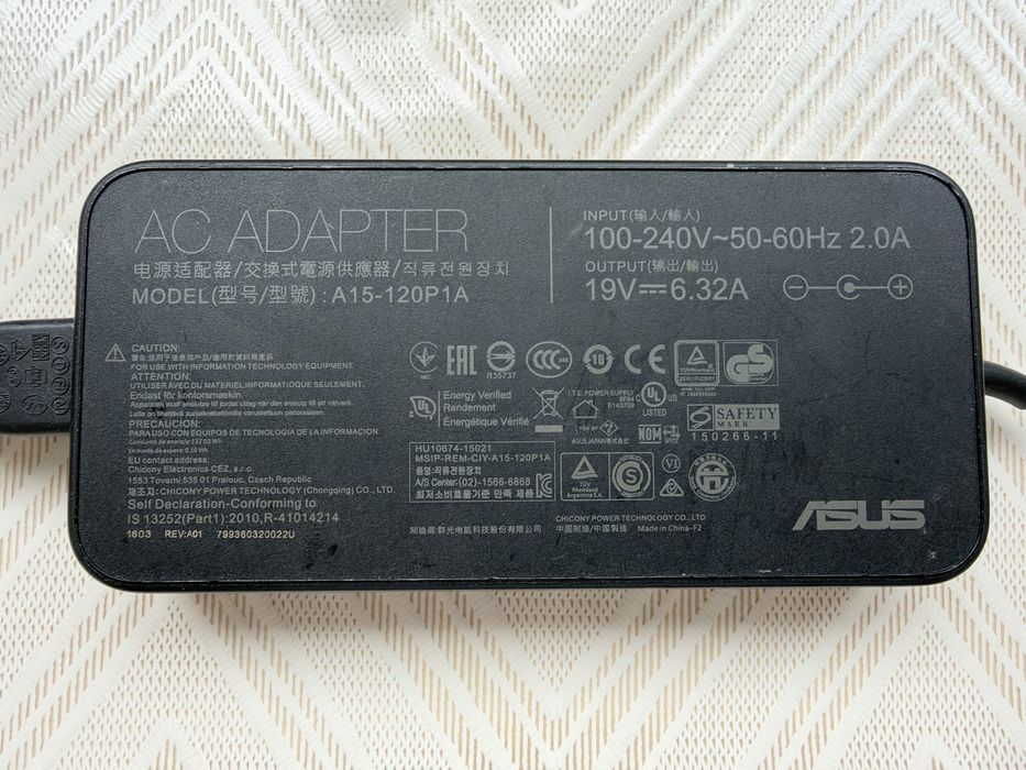 Оригинално зарядно за лаптоп ASUS – 19V, 6.32A, 120W
