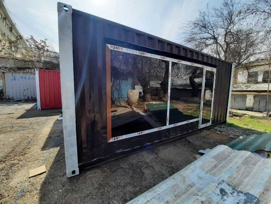 Ларек для фас фуда из контейнера. Konteynerdan kafe fast food uchun