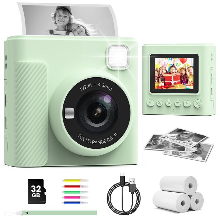 Camera Instant Pachet Complet Cu 3 role De hartie, card memorie + Accesorii Produs Nou Sigilat