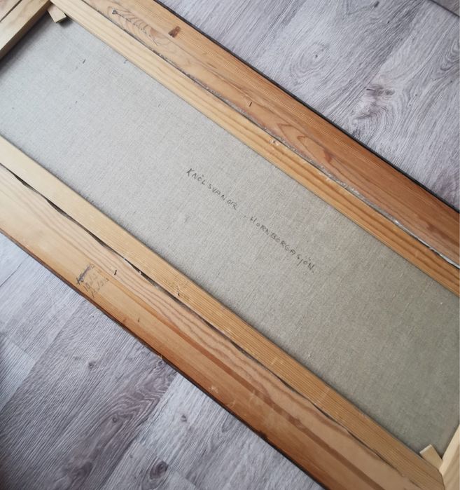 Антикварна картина живопис масло на платно авторска подписана в рамка