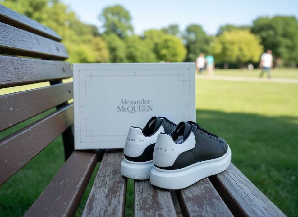 Adidasi Alexander Mc Q u e e n Negru-Alb - Full Box Piele
