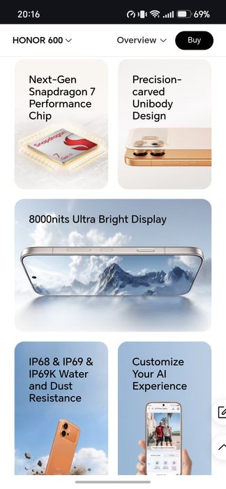 Honor 600, 256GB